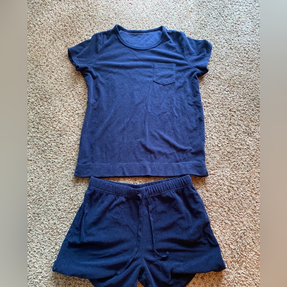Towel material shorts set